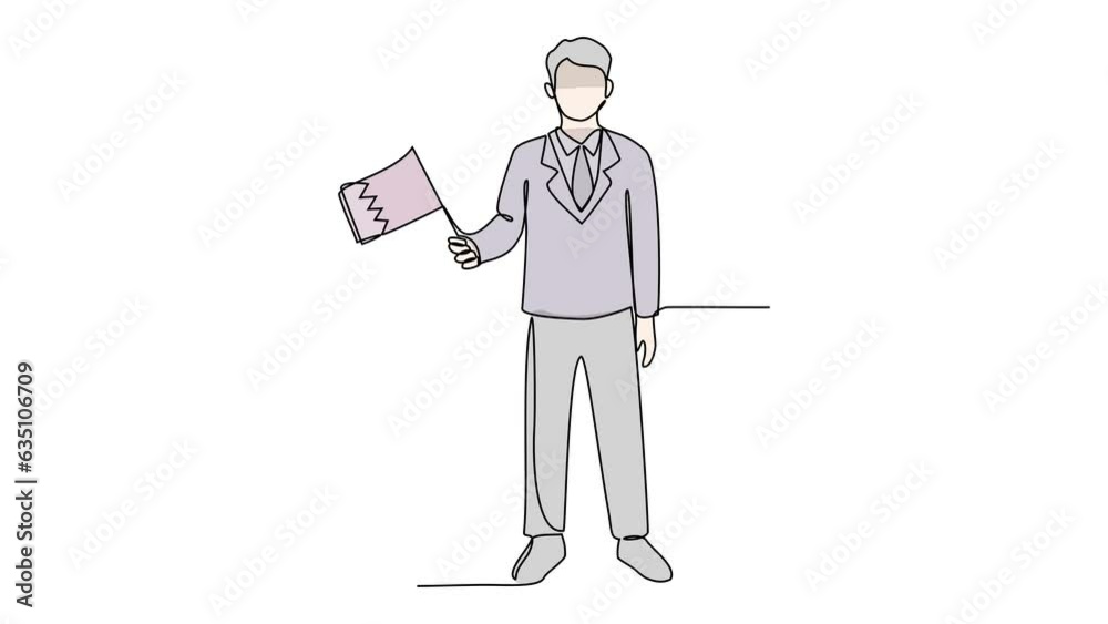 Animated self drawing of school uniform in Qatar with white background. Fashion education concept illustration in simple linear animation. School uniform concept design with full length animation.