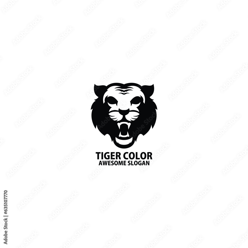 tiger head logo silhouette design