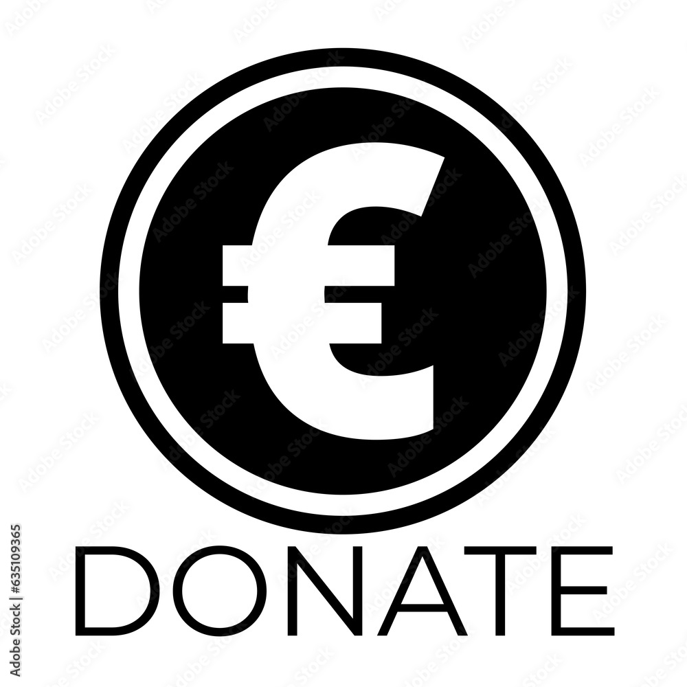 Euro Donation sign icon on a Transparent Background Euro Donation sign icon on a Transparent Background