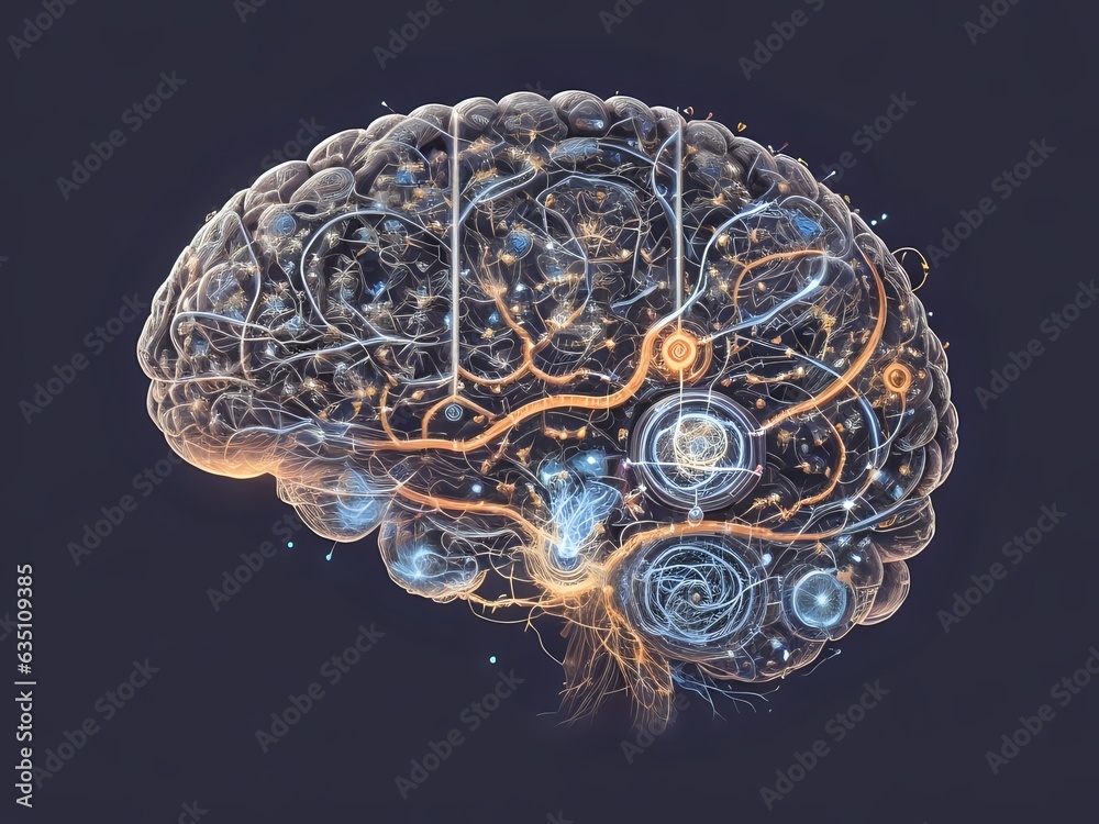 Ai technological human brain isolated 