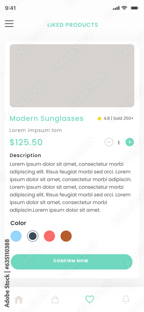 Items in Store, Articles and Goods in Shop, Product E-commerce Detail Screens App UI Kit template
