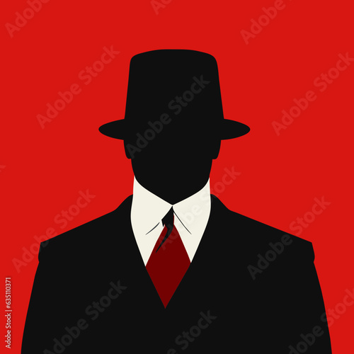 Mafia minimalist character, cartoon mafia, vector mafia