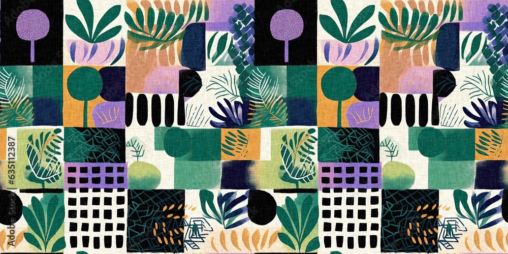 Modern fun pattern clash fabric border print for summer beach textile designs with a linen cotton effect. Seamless trendy repeat edging trim banner background Modern fun pattern clash fabric border print for summer beach textile designs with a linen cotton effect. Seamless trendy repeat edging trim banner background