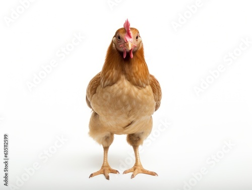 brown chicken on white background