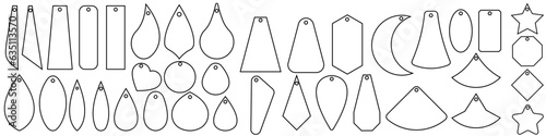 Earrings icon vector set. Teardrop earrings illustration sign collection. Bijouterie symbol or logo.