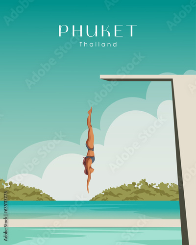 Phuket, Thailand travel poster