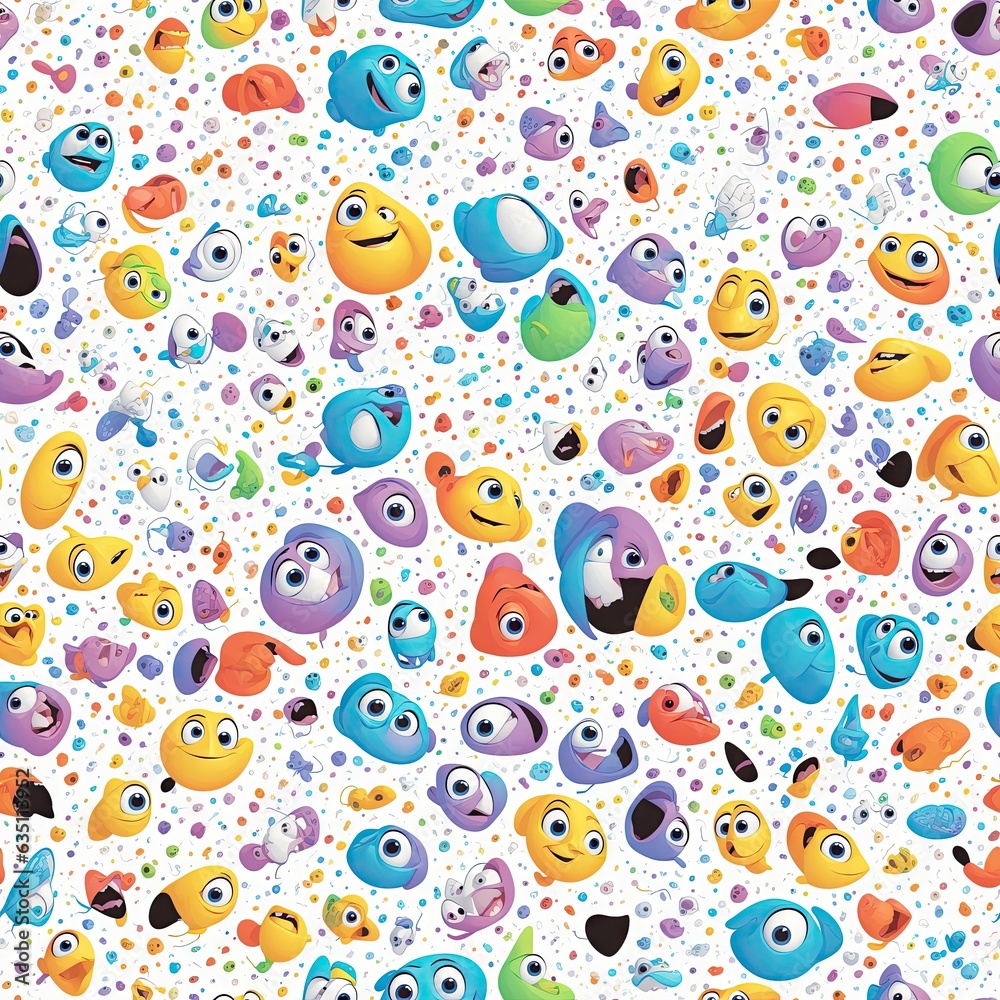 Seamless pattern of colored flowers. AI generated. Seamless pattern of colored flowers. AI generated.