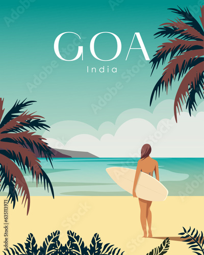 Shanti Beach, Goa, India travel poster