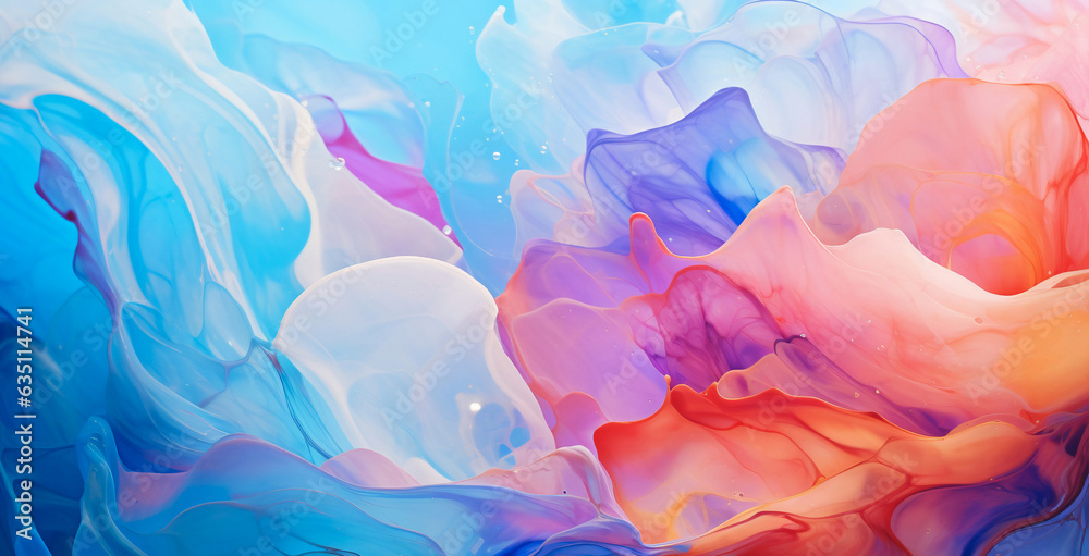 Bright abstract background. Flow of multi-colored paint. Multicolored liquid, abstract 3D background. AI generative Bright abstract background. Flow of multi-colored paint. Multicolored liquid, abstract 3D background. AI generative