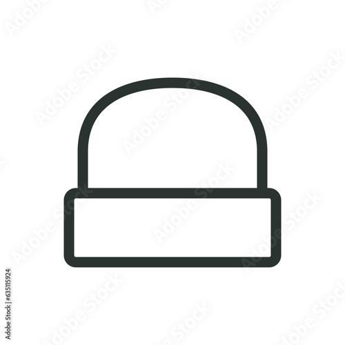 Beanie isolated icon, beanie hat vector icon with editable stroke