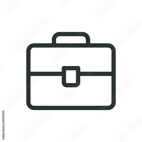 Briefcase isolated icon, men leather briefcase vector icon with editable stroke