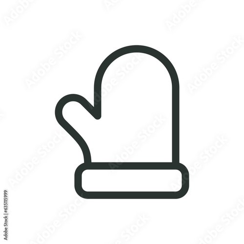 Mittens isolated icon, winter mitten vector icon with editable stroke