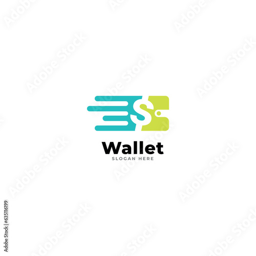 E wallet logo design vector design template