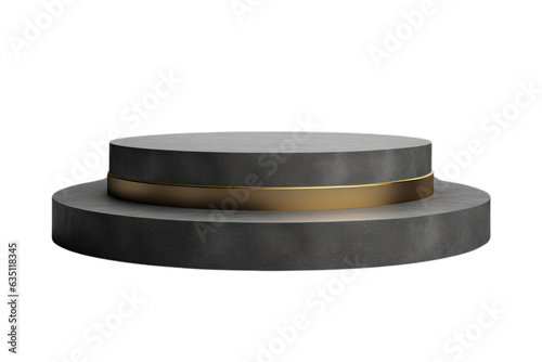 Black podium isolated on transparent background PNG