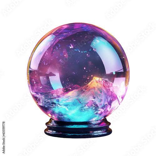 Crystal ball. isolated object, transparent background