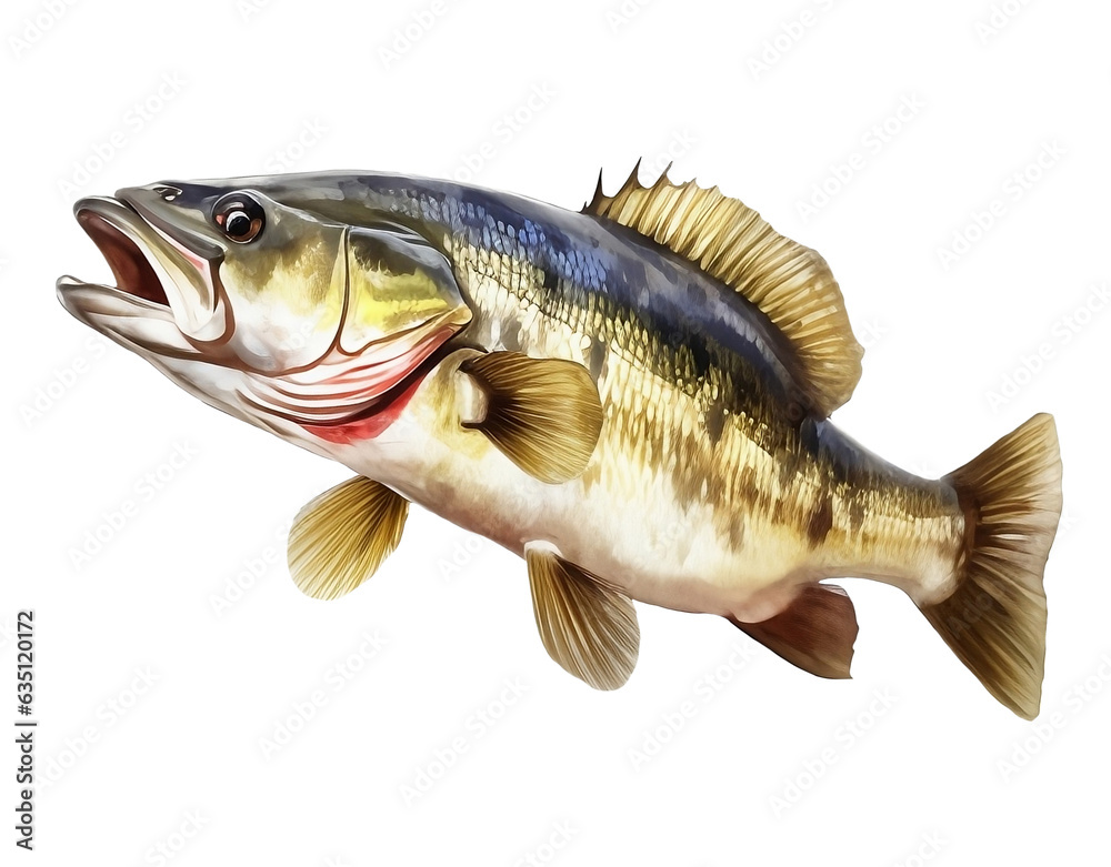 Peacock bass illustration for fishing logo. AI Generated Peacock bass illustration for fishing logo. AI Generated