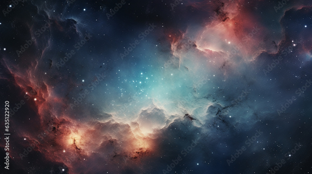 Panorama view of milky way galaxy with stars on night sky background, Milky way galaxy with stars and space dust universe, Universe filled with stars, AI Generated