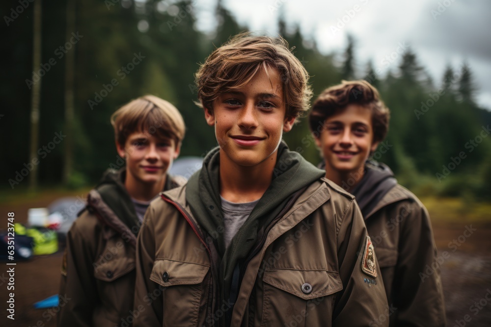 Boy Scouts Student Team Three people are on a camping trip. Boy Scouts Student Team Three people are on a camping trip.