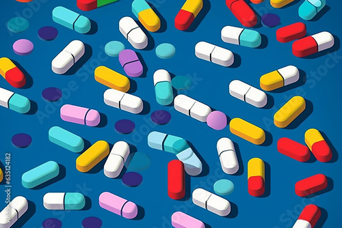 pill medical medication medicine pharmaceutical drug pharmacy tablet illustration capsule. Generative AI.