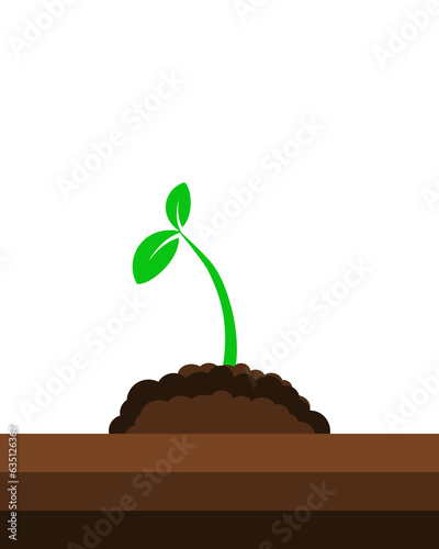 New green plants sprouting from soil. World Soil Day Design Vector Illustration