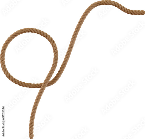 3d render vintage brown rope