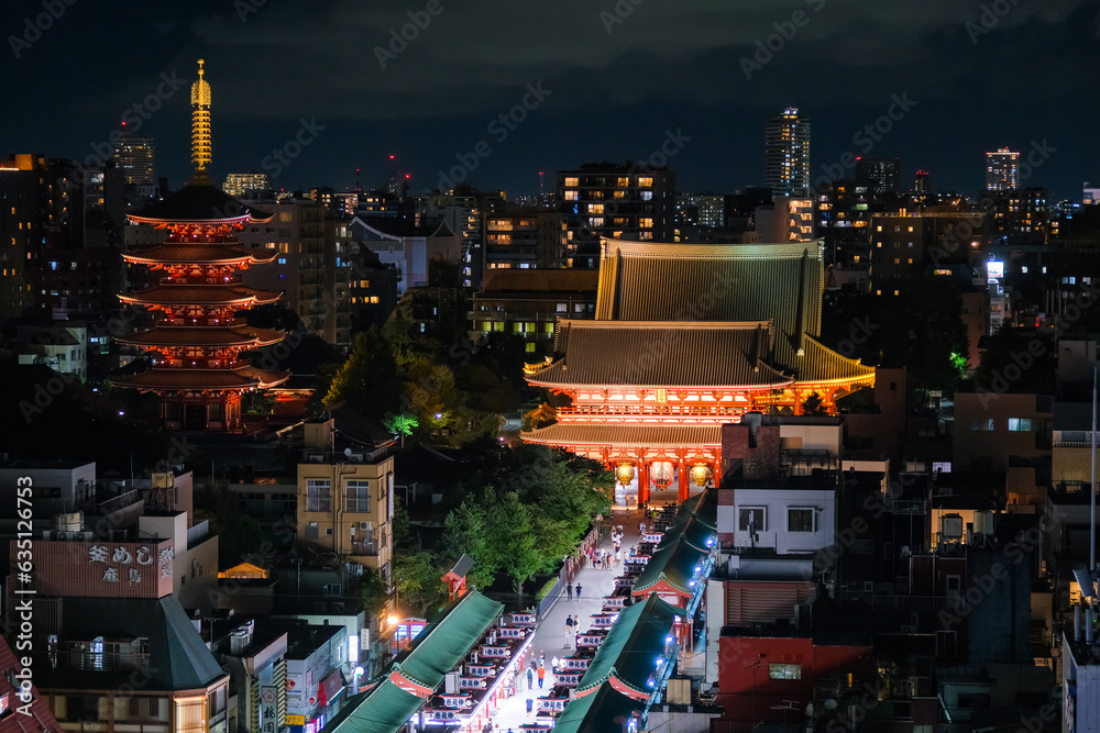 Obraz premium 東京都台東区 夜の浅草