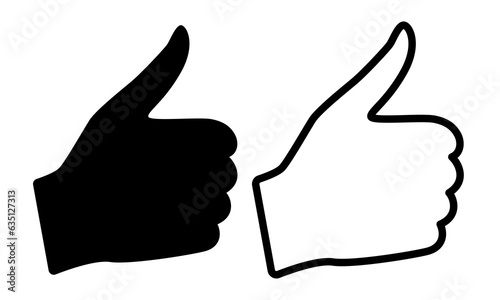 Thumb up icon. Flat vector icon in cartoon style. Vector clipart.