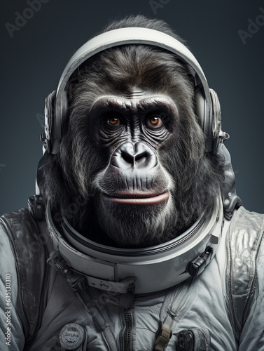 A Gorilla Dressed Up as an Astronaut in a Spacesuit