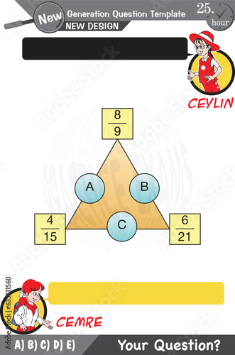 University and high school exam question form, Mathematics, physics, geometry, eps, for teachers, Next generation problems, two sister, speech bubble, template, experiment