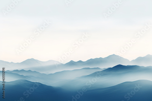 minimalist image of silhouetted mountains, cold tones © Nate