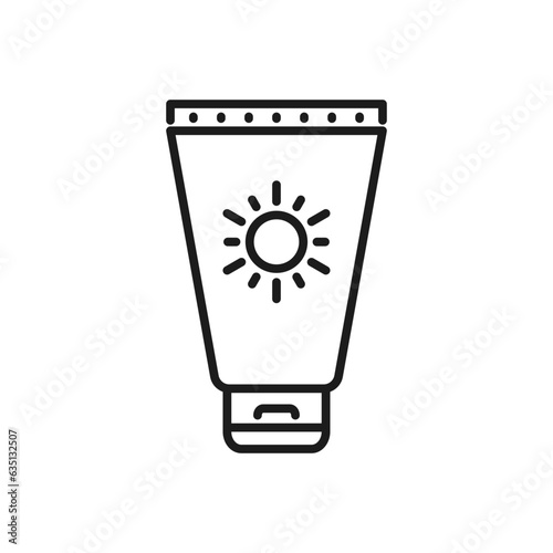 sunscreen icon vector in line style