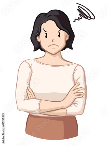 Cross Arm Angry Woman Premenstrual Syndrome