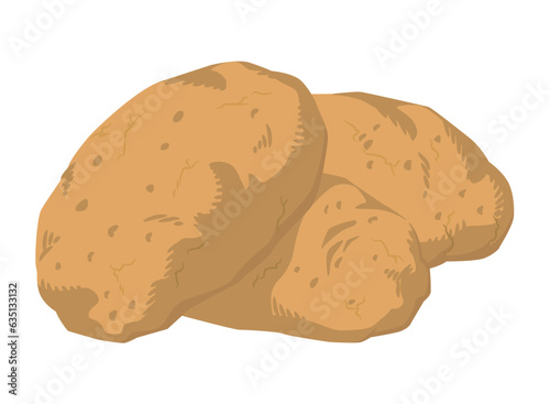 Flat Russet Potato Starch Vegetable Food