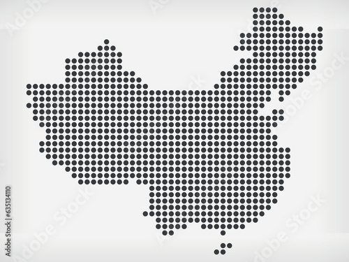 People Republic China Pixel Dots Map