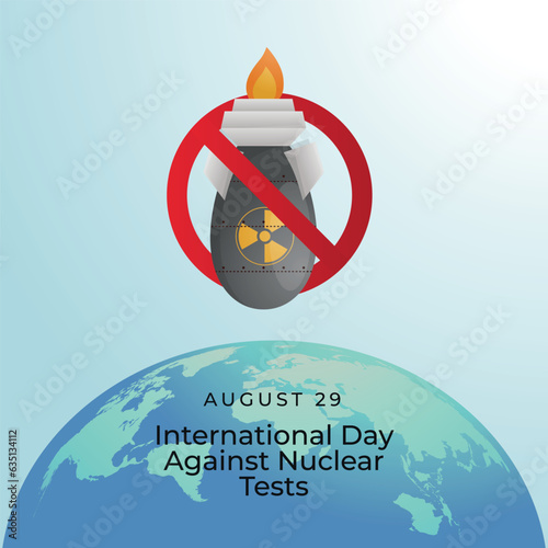 International day against nuclear tests design template good for celebration greeting. nuclear weapon vector design. flat design. eps 10.