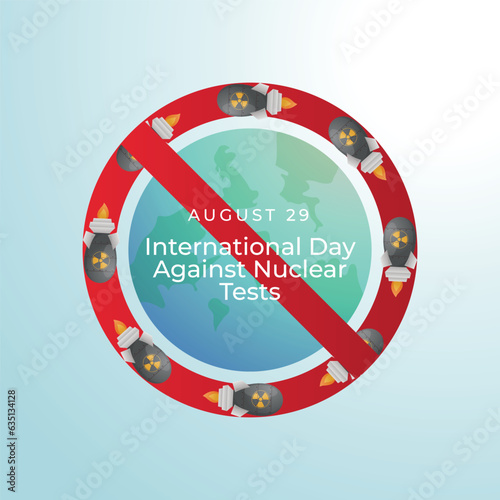 International day against nuclear tests design template good for celebration greeting. nuclear weapon vector design. flat design. eps 10.