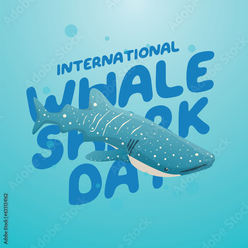International whale shark day design template good for celebration. whale shark vector illustration. flat design. banner template. eps 10.