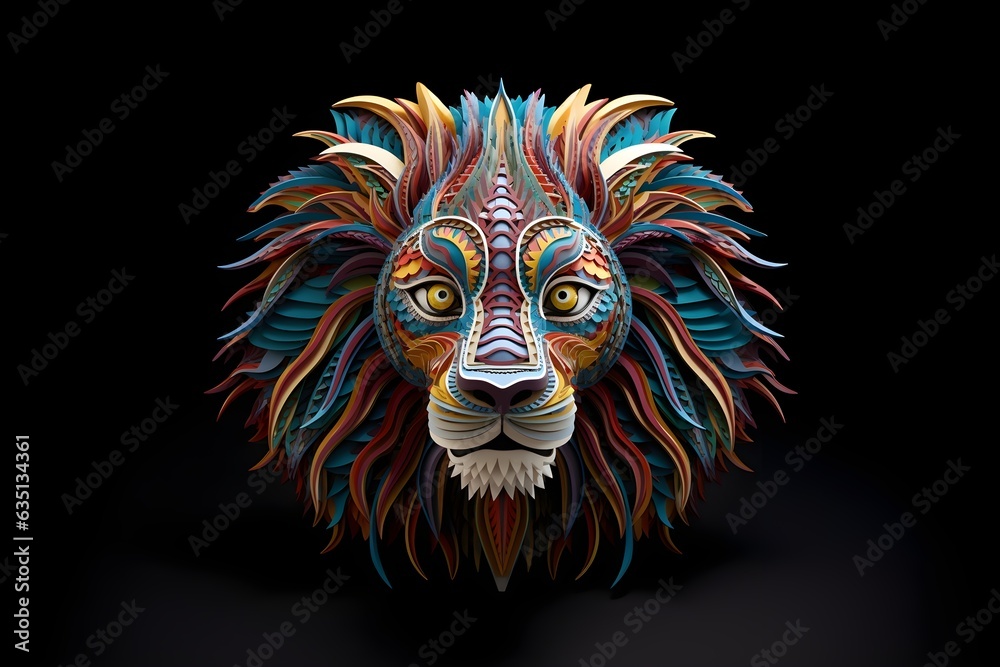 portrait of a lion mask
