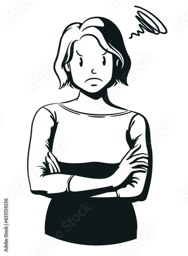 Silhouette Annoyed Wife Cross Arm Pose