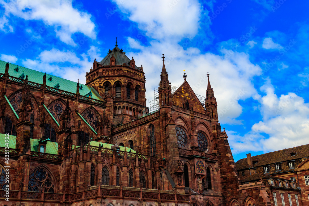 Fototapeta premium Strasbourg Cathedral or the Cathedral of Our Lady of Strasbourg in Strasbourg, France