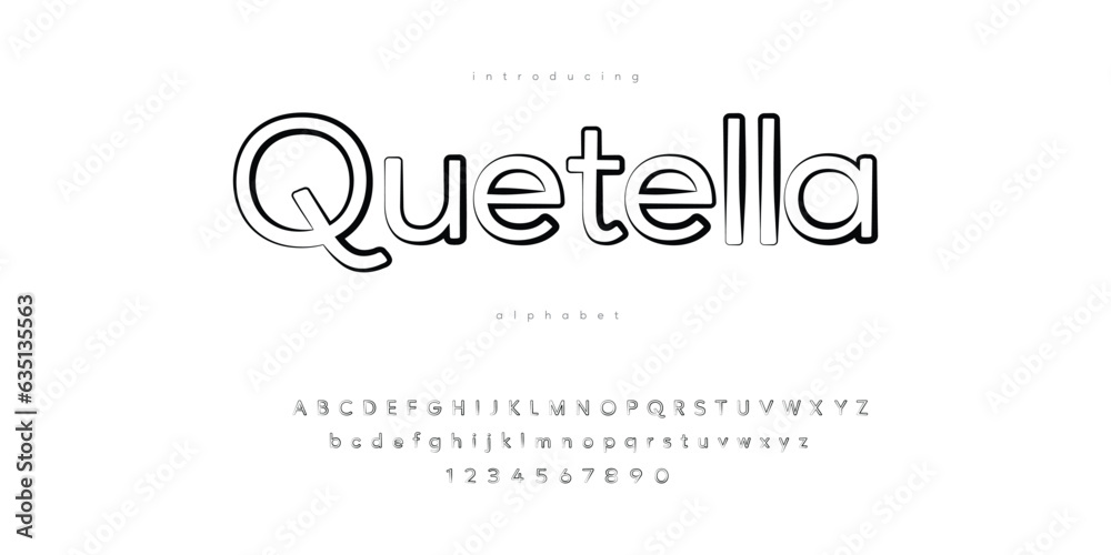 Clean Outline Sans Serif Alphabet Font Typeface
