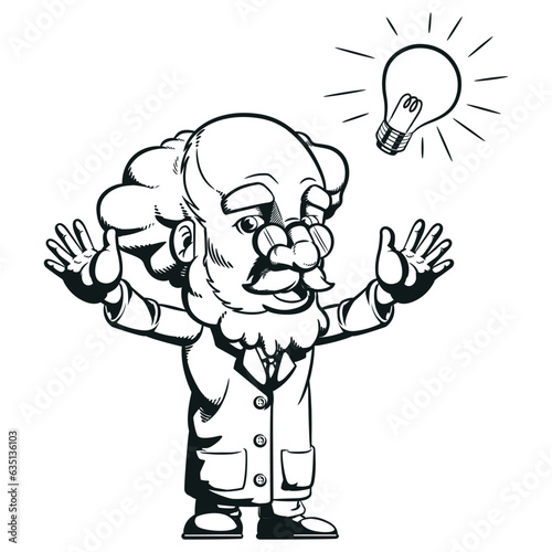 Silhouette Genius Scientist Light Bulb Idea