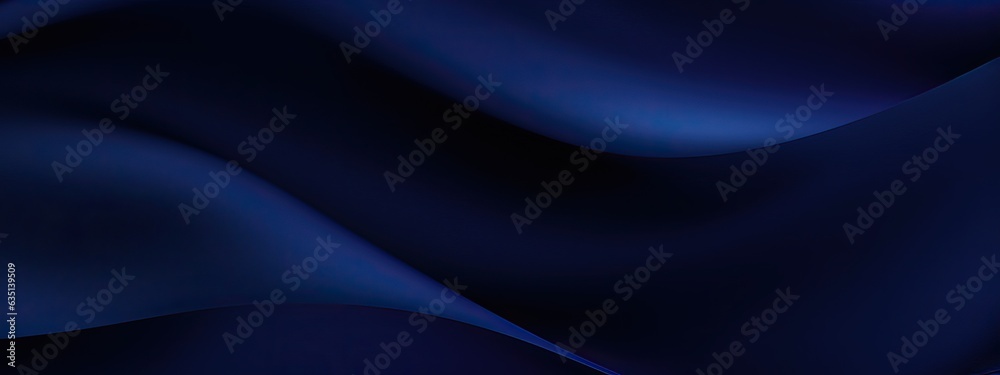 Obraz premium Abstract dark blue background. Silk satin. Navy blue color. Elegant background with space for design. Soft wavy folds.