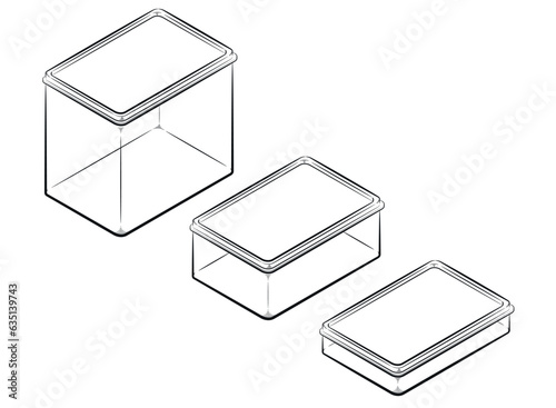 Sketch Food Container Rectangle Plastic Box
