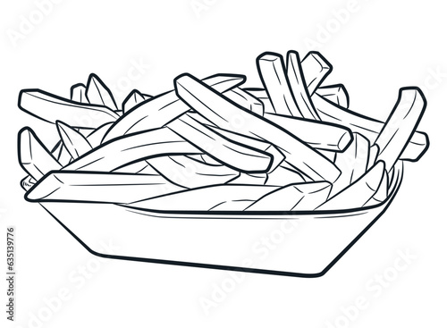 Sketch French Fries Fast Food Doodle