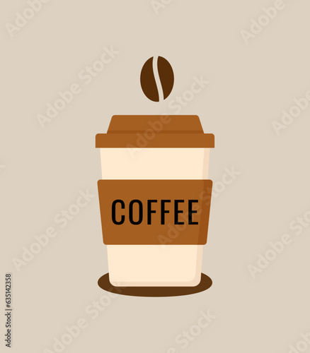 Disposable coffee cup icon. Coffe paper cup icon. Drink vector illustration design