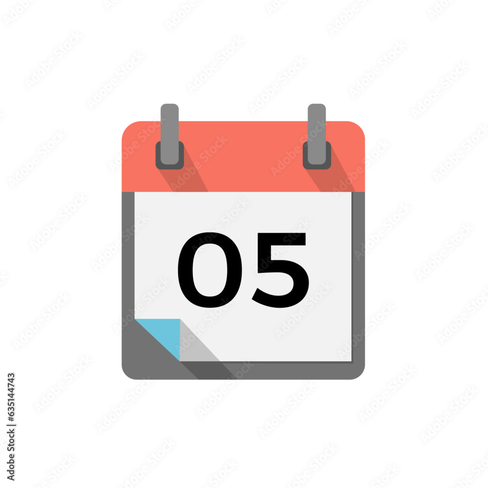 Calendar with day 5 of the month in vector Calendar with day 5 of the month in vector