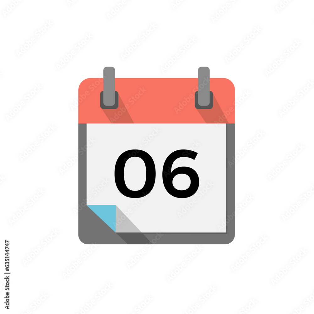 Calendar with day 06 of the month in vector Calendar with day 06 of the month in vector