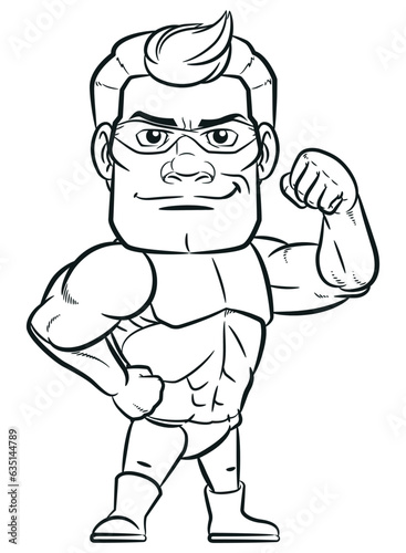 Sketch Strong Superhero Flexing Muscular Arm