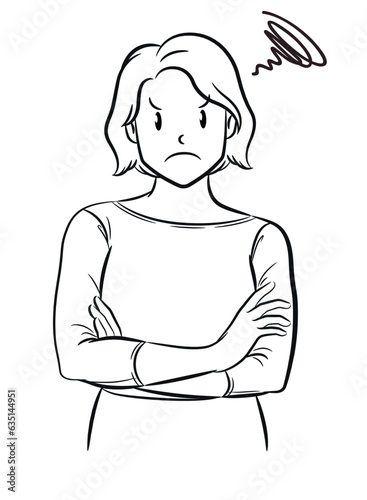 Sketch Upset Girl Negative Mad Emotion